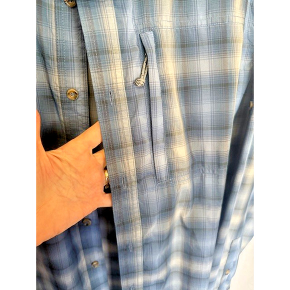 Free Country Excursion THIN Long Sleeve BLUE Shirt MEN XXL, 2X, XXLARGE NEW - Picture 7 of 11